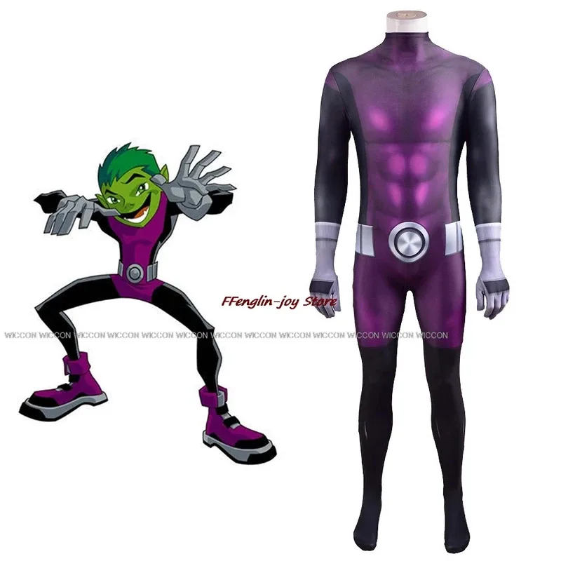 Sky03 الكبار الاطفال في سن المراهقة لعبة جبابرة الوحش الهزلي لوجان بوي تأثيري بذلة زي البدلة هالوين موحدة شعر مستعار لعب الأدوار Chico55Hu%