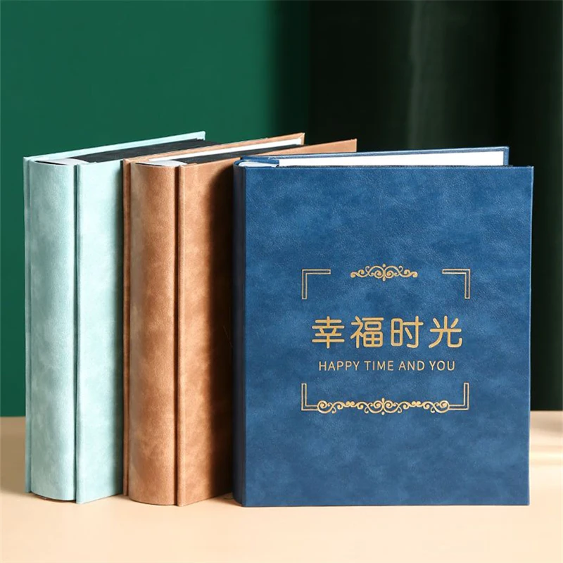 Large Capacity Photo Album, Family Version, Inserted Autograph, Thicken Leather Material, Photobook Book, 7Inch, 400 Sheet