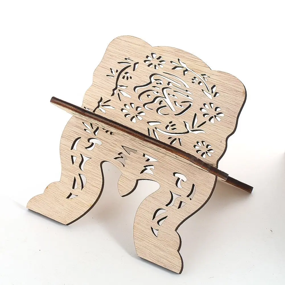 Middle Eastern Carved Wood Reading Stand Jewelry Organizer Display Bookshelf Folding Bible Magazine Prayer Desktop Decorations