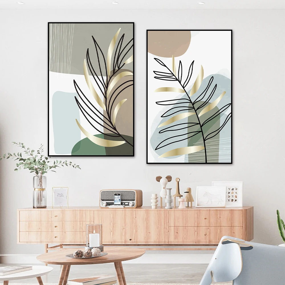 

Boho Line Plants Leaf Abstract Geometry Wall Art Canvas Painting Nordic Posters And Prints Pictures For Living Room Decor