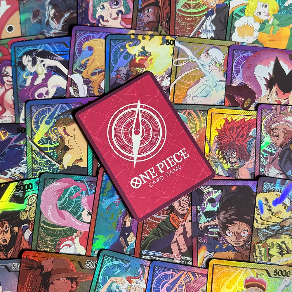 قطعة واحدة بطاقة النسخة الإنجليزية التذهيب الشخصية الكلاسيكية لوفي ياماتو لوسي هانكوك بيلو بيتي كينغ أنيمي OPCG بطاقات الوكيل