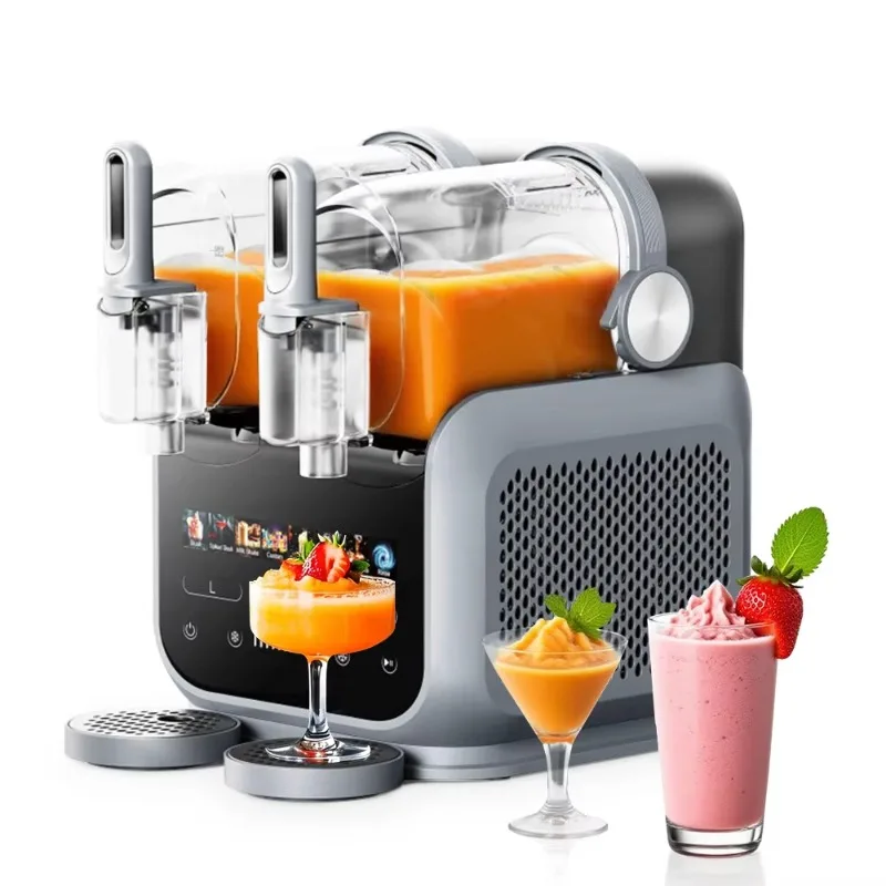 1.8L * 2 آلة سلوشي التجارية آلة المشروبات المجمدة طين تجاري 8 وظائف ماتشا مارغريتا كوكتيل الآيس كريم