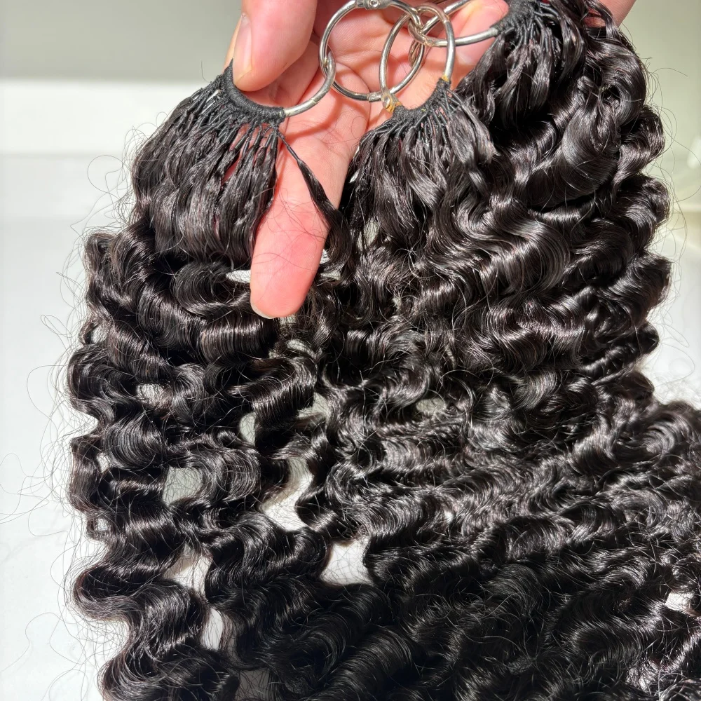 ريشة لحمات الشعر 15A البورمية مجعد Knotless الكروشيه قبل فصل ريشة وصلات شعر 100% شعر بشري حقيقي نسج للنساء