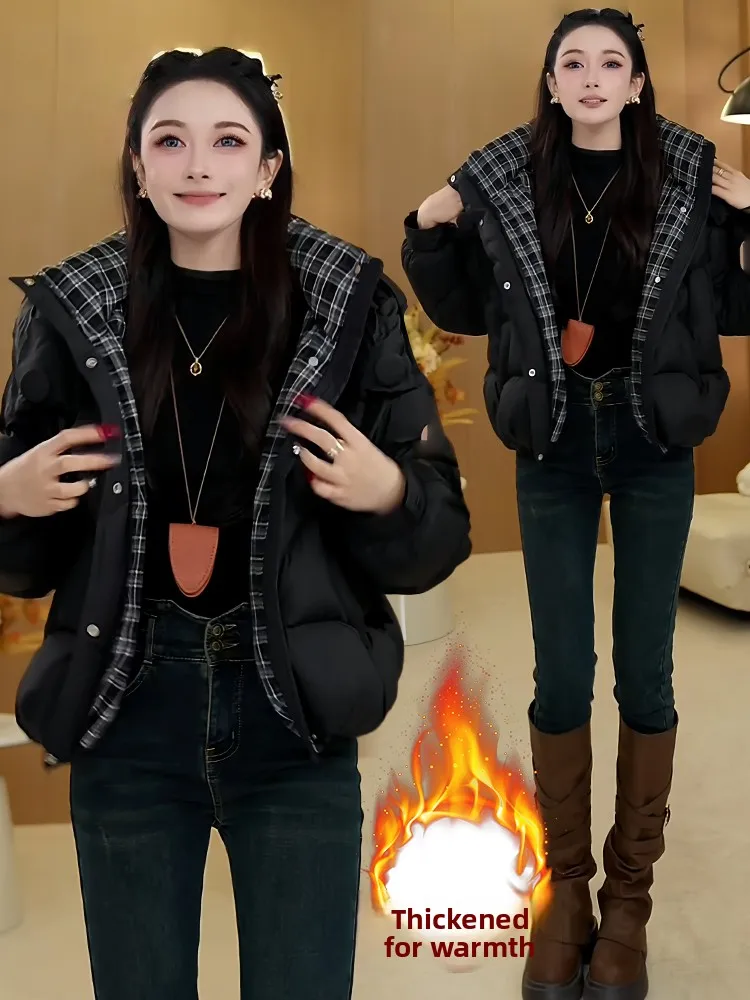 Damska kurtka puchowa z bawełny Jaet Thiened, codzienna, luźna, uniwersalna, zimowa, nowa, elegancka, wysokiej jakości, bawełniana odzież, ciepła, ze stójką.