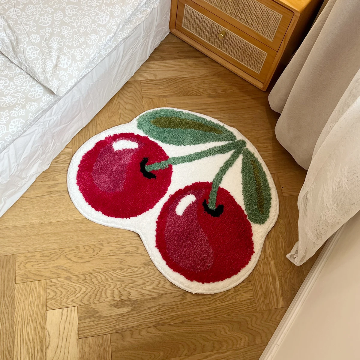 Pink Cherry Super Soft Handmade Tufting Rug Kid Room Decoration Salon Thick Pile Rug Irregular Carpet For Living Room Home Decor