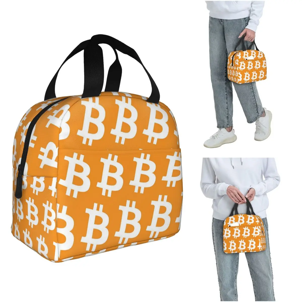 Bitcoin CPU Miner BTC Blockchain Cryptocurrency Insulated Lunch Bag for Women Kids Portable Food Boxes Thermal Lunch Box Tote