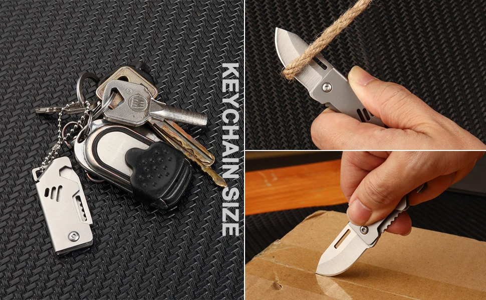 Mini Tragbares Edelstahl-Outdoor-EDC-Werkzeug Schlüsselanhänger, das perfekte Geschenk für Männer zum Öffnen von Paketen und für den täglichen Gebrauch. – Detail 3