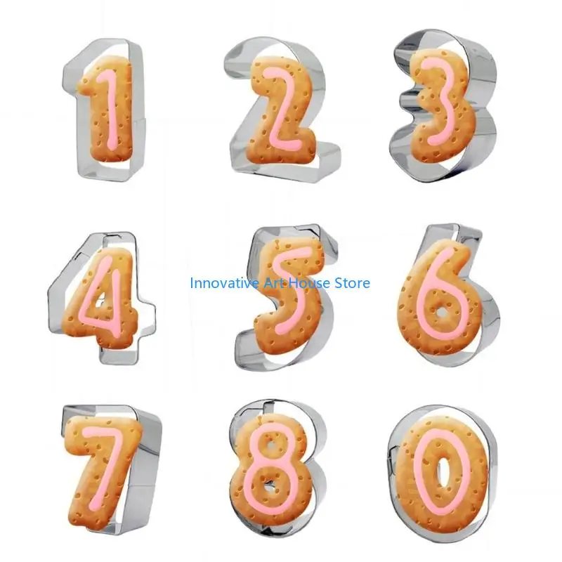E1PC Number Dessert Cutter Set for Birthday Cookie Fondant and Baking Projects