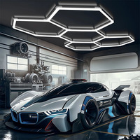 Hexagonal Garage Lights Super Bright LED Honeycomb Light Repair Ceiling Lights for Basements Workshops Warehouses Barber Shops