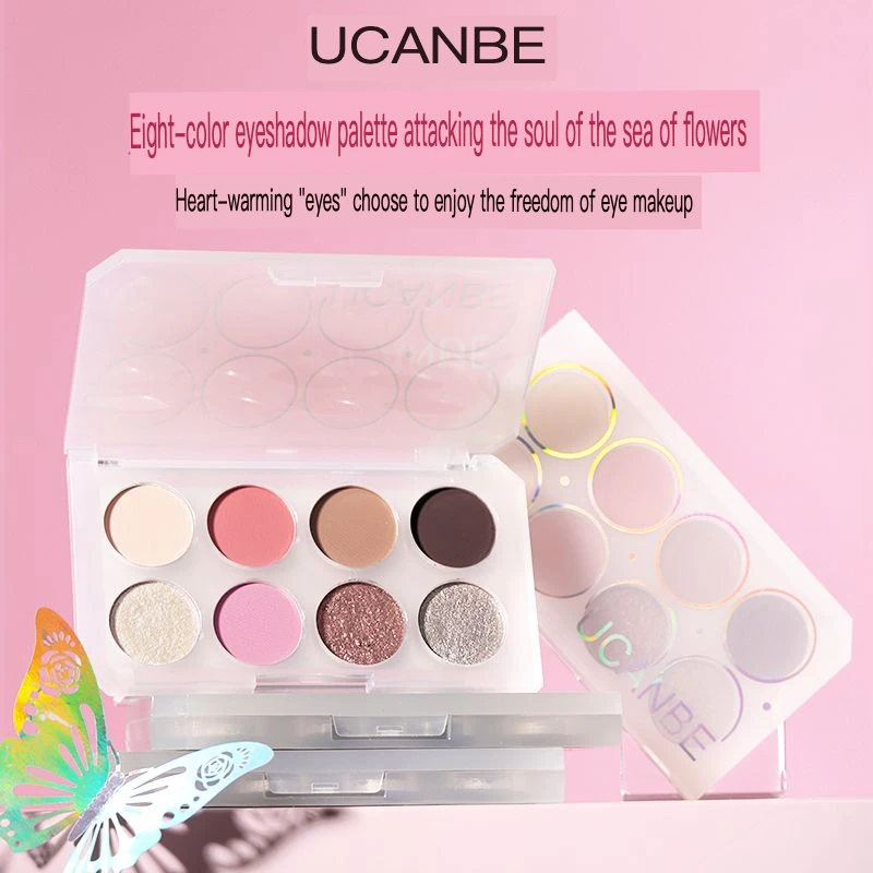 

Ucanbe 8-color Eyeshadow Palette: Rose Sea, Non-fading, Matte, Pearlescent, A Versatile Eye Makeup Palette For New Students