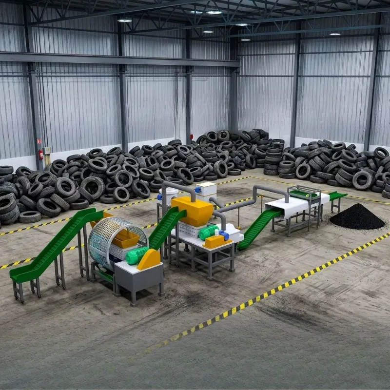 Tire Recycling Plant Rubber Powder Machine Waste Tire Processing Equipment Complete Production Line