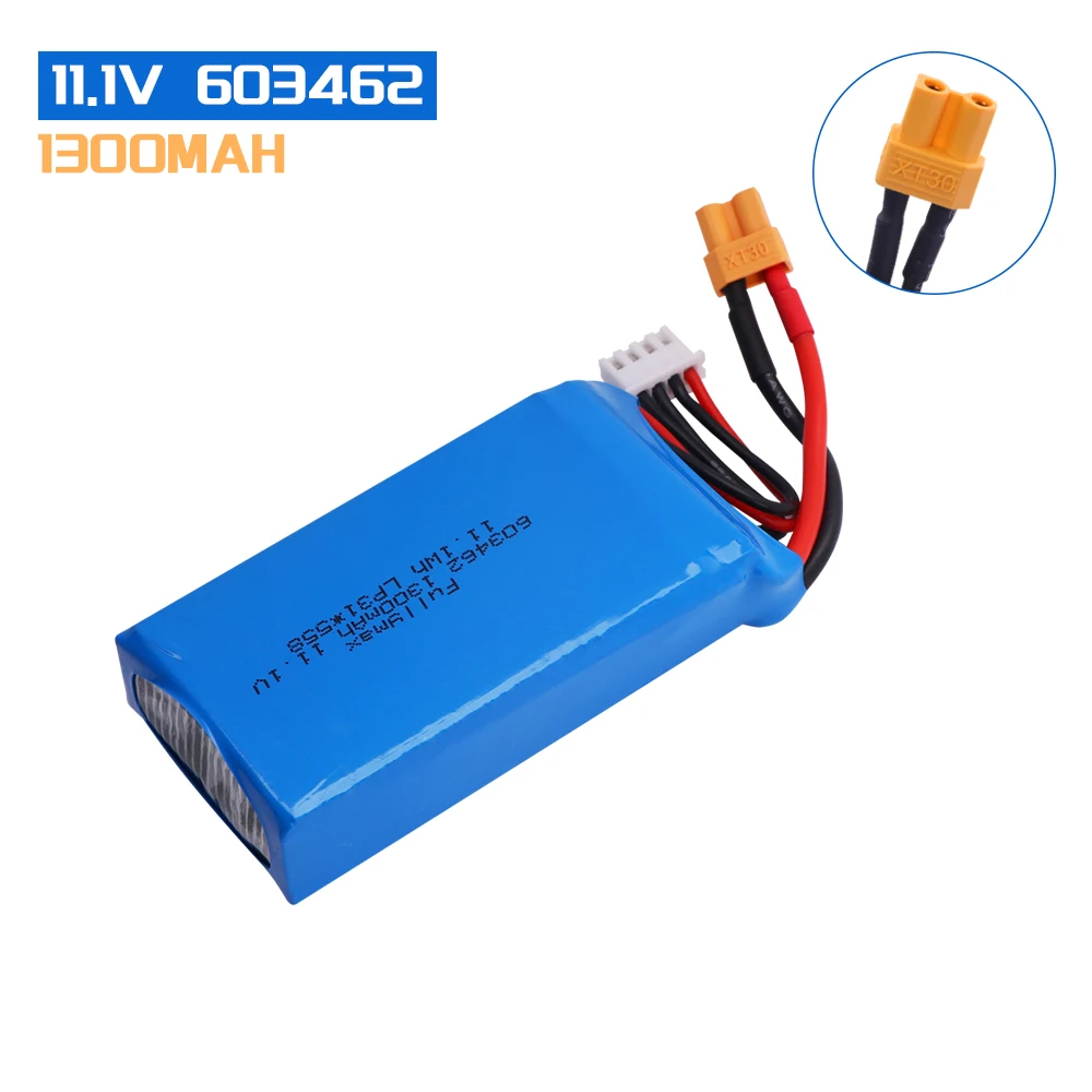 Upgrade 11.1V Lipo Battery 1300mAh With Charger Sets For XK x450 RC Airplanes Spare Parts 603462 11.1v Rechargeable Batteries