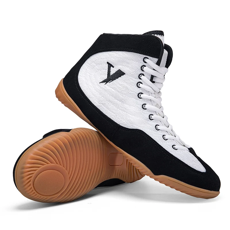 High Top Breathable Combat Shoes Men Women Unisex Boxing Shoes Combat Fight Training Exercise Adults Children Wrestling Sanda