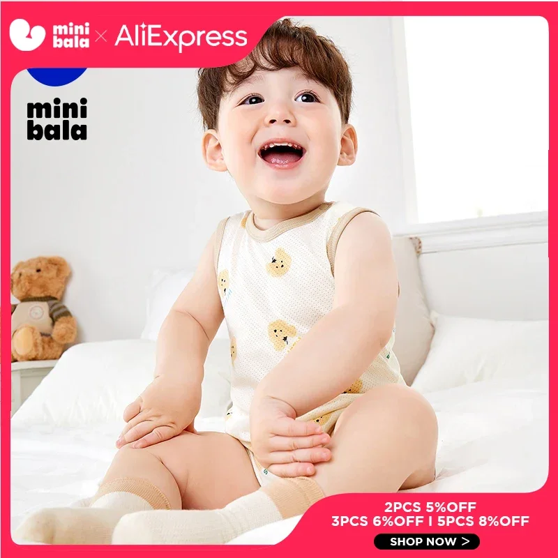

Mini Bala Mesh Bodysuit Boys Girls Baby Summer Breathable One-Piece Romper Not Sweaty for Hot Weather Comfort