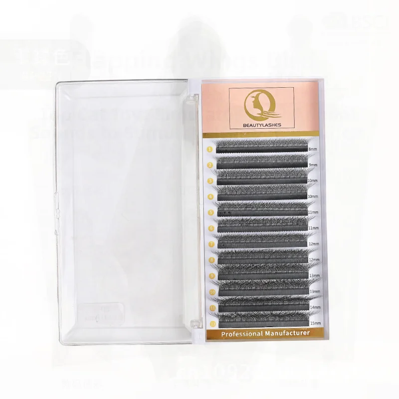 ขนตาปลอม LU Five-Leaf Clover แบบโค้งงอนแน่นเป็นธรรมชาติ 12 แถว ใยสังเคราะห์ ทนทาน ขนาด 8-15 มม. สำหรับทุกคน