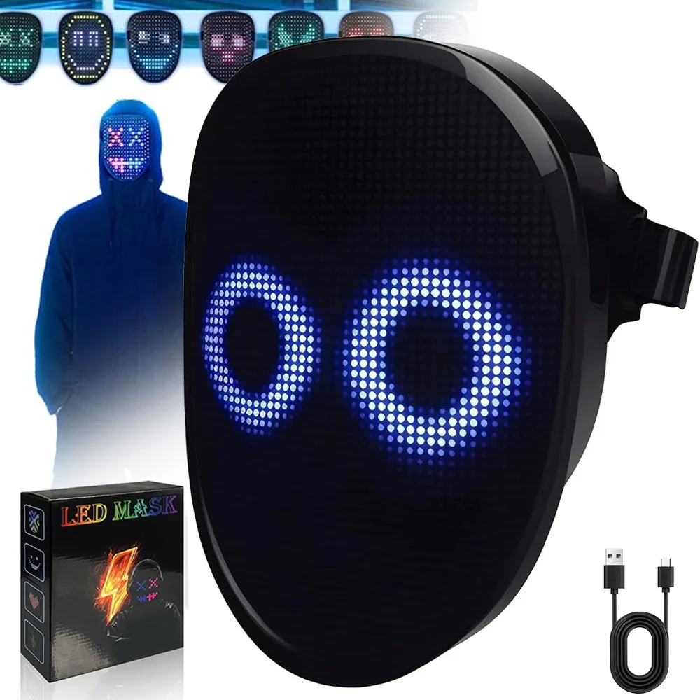 Halloween Neon LED Purge Maske Elektronische Cosplay-Maske für Halloween, Weihnachten, Geburtstagsfeier, Trick-Or-Treat, leuchtende, lustige Verkleidung