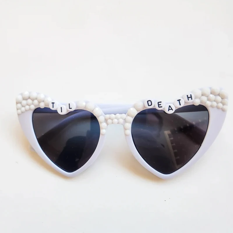 

Til Death Do Us Party Heart Sunglasses Halloween Bachelorette hen do Party bridal shower bride to be decoration Future Mrs gift