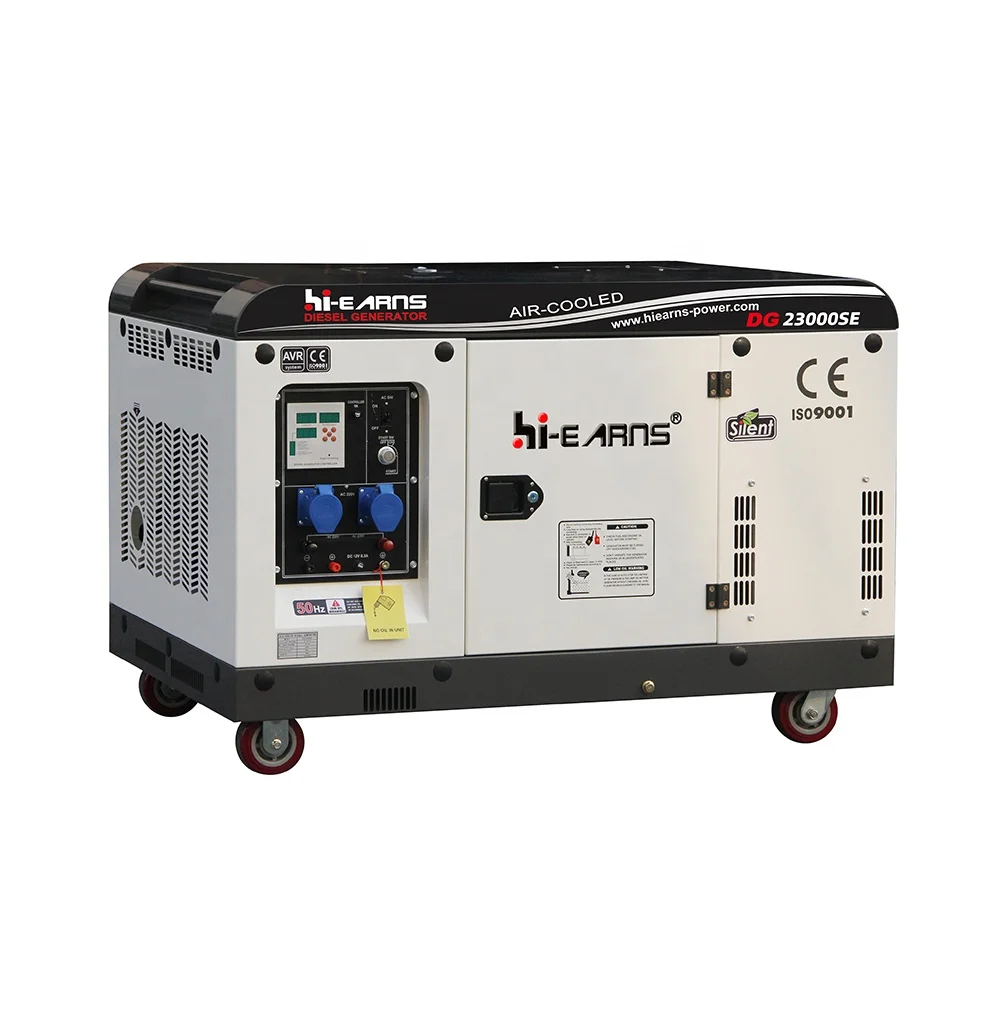 Hi-earns hot sell  DG23000SE3 silent 2V98 two cylinder Portable Silent die·sel Generator 16KW 22KVA 18KW Soundproof