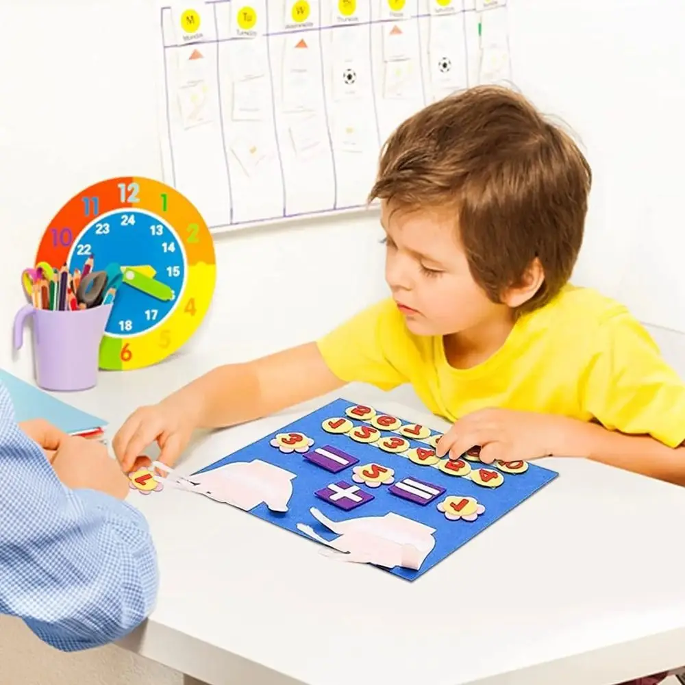 창의적인 펠트 손가락 숫자 수학 장난감 몬테소리 간단한 수학 학습 보드 DIY 교육용 지능 개발