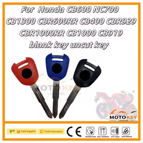 Blank Key ForHonda CB600 NC700 CB1300 CBR600RR CB400 CBR929 CBR1000RR CB1000 CB919 Motorcycle Replace Uncut Keys chip