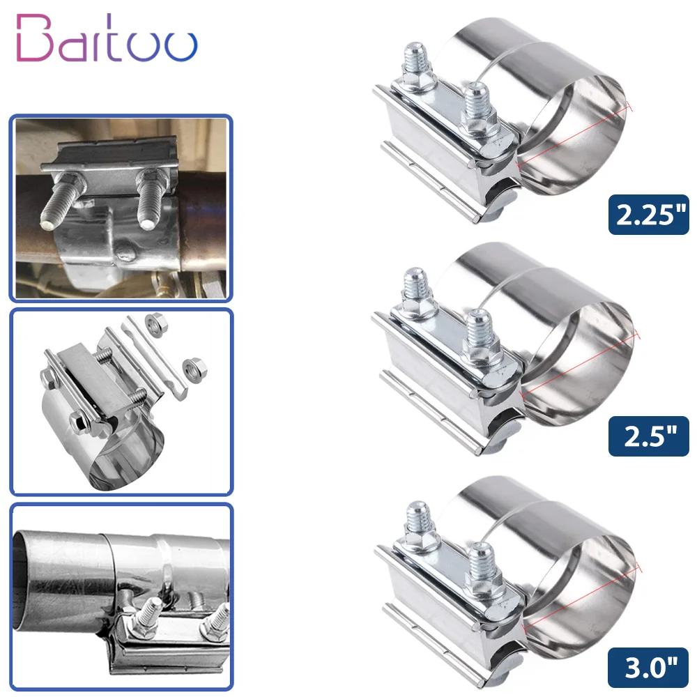 

Muffler Turbo Exhaust Pipe Adapter Ring 2.25/2.5"/3.0inch Stainless Exhaust Sleeve Exhaust Band Clamp Butt Joint Clamp CR1014
