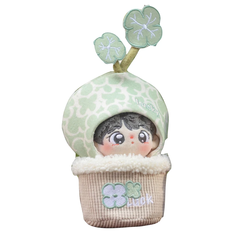 Vestiti per bambole in peluche da 10 cm Anime Fashion Simpatico vaso da fiori portatile Diversi set di piante serie di fiori Regali di compleanno per ragazzi e ragazze