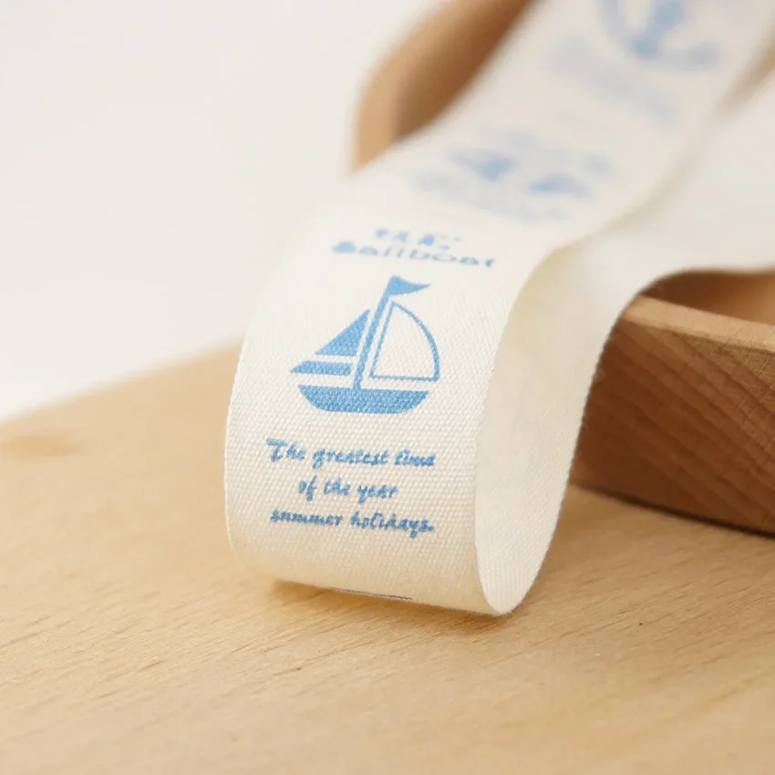 A set of 7-figure pure cotton labels hand-sewn DIY decoration with plain accessories sky blue ocean wind labels.