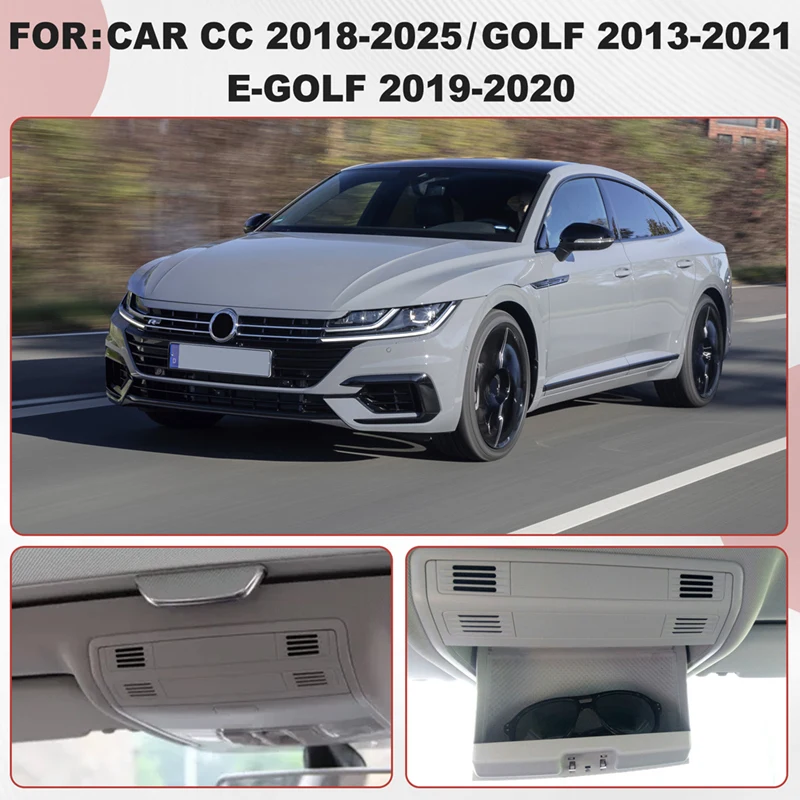 5GG 868 837 Caja de gafas de sol de almacenamiento de techo negro Estuche de cristal para sol Soporte de gafas para VW CC Golf E-Golf 5GG 868837