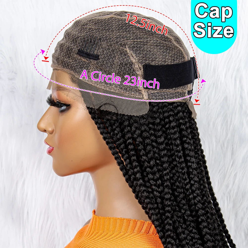 KIMA Synthetic Lace Front Wig Braided Wigs Knotless Box Braids Wig With Baby Hair For Black Women Full Lace Wigs Braid African