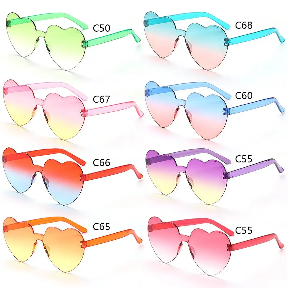 

Funny Candy Color Colorful Heart Glasses Shades Heart-shaped Sunglasses Party Sun Glasses