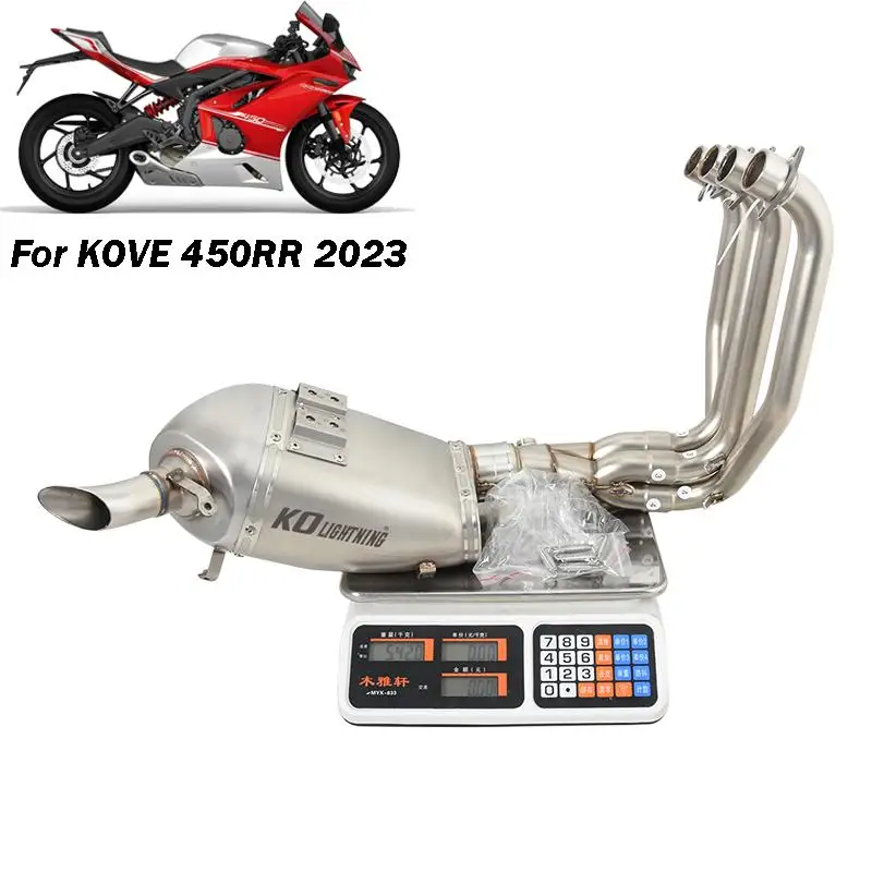 Motorcycle Full Exhaust System Front Link Pipe Muffler Tail Tip Stainless Steel Escape Slip On For KOVE 450RR 450 RR 2023