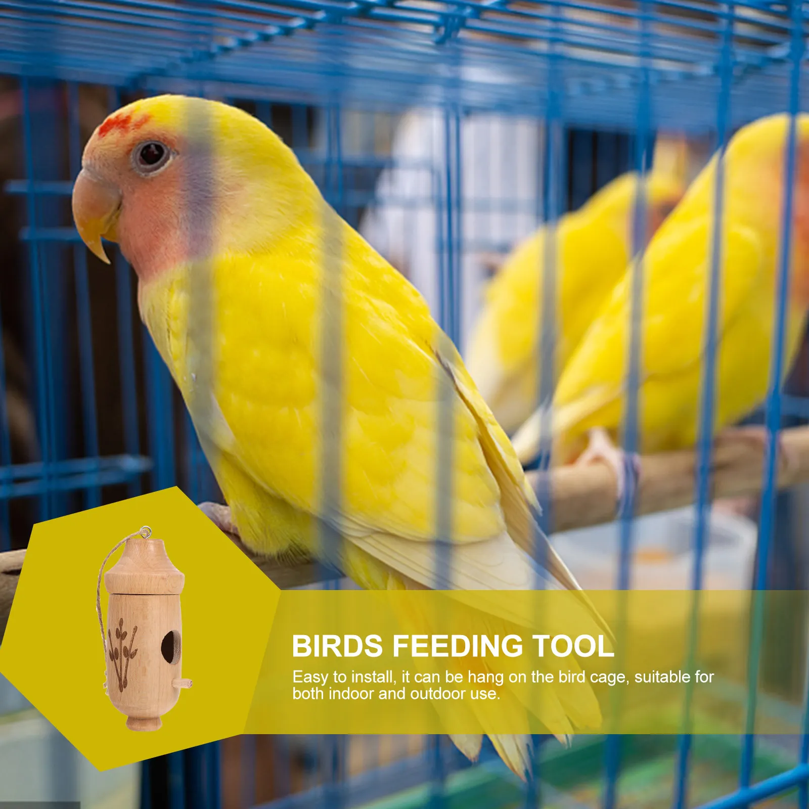 

Wooden Bird Feeder Durable Reliable Long Term Use Hanging Tray Fine Polishing Comfortable H Small Birds Yard Outdoor