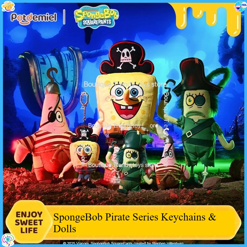 

Potdemiel Honey Jar Authentic SpongeBob SquarePants Pirate Series - Plush Doll Pendant Passerby Mermaid Patrick Star