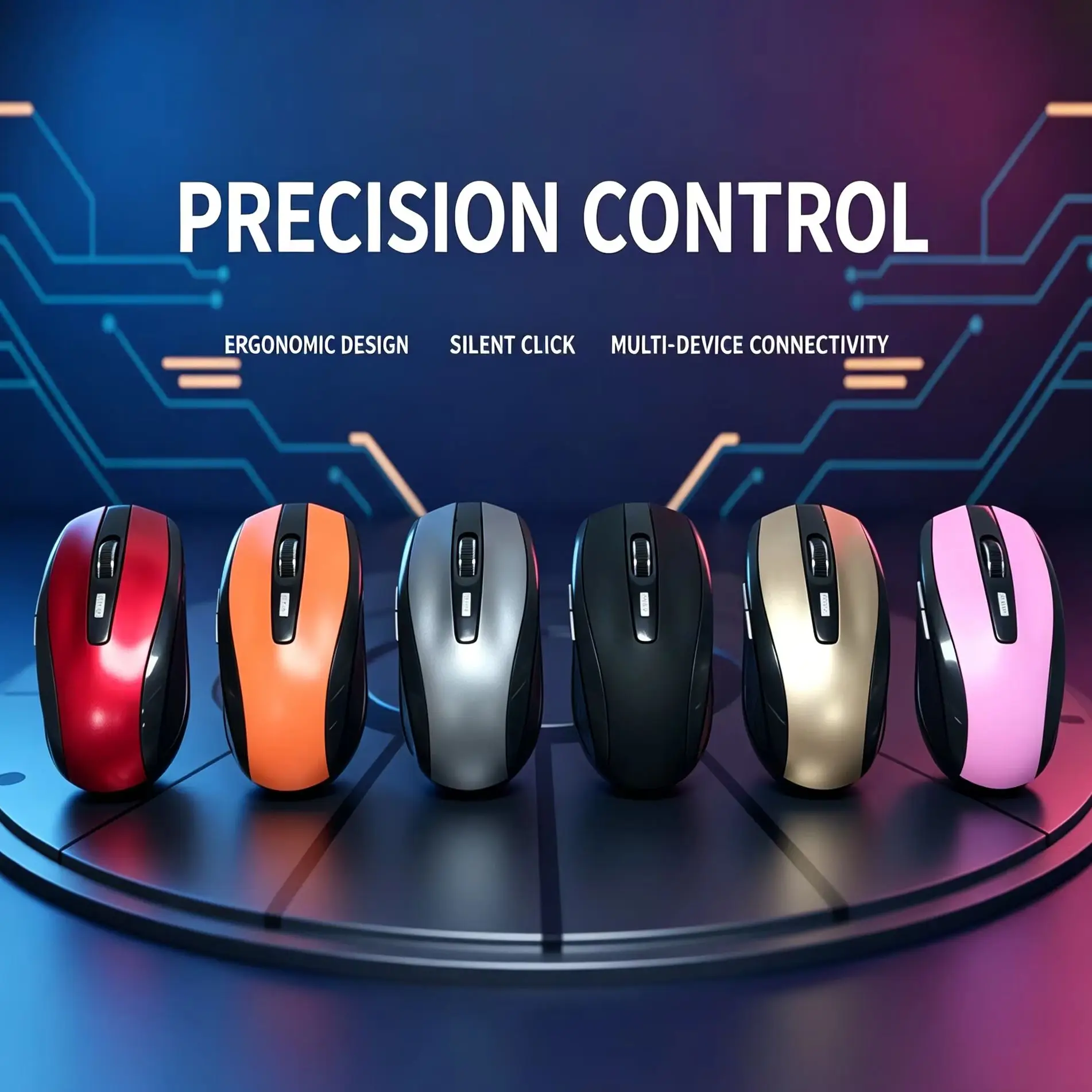 Wireless 2.4G Optical Gaming Mouse,6 Buttons,7500 DPI,4-Ways Scroll Ergonomic Design Gaming Mouse For Desktop&Macbook PC Laptop