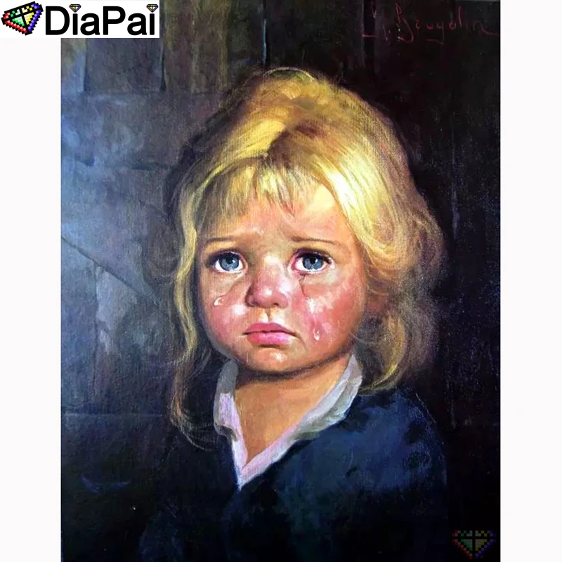 

DIAPAI 5D DIY Diamond Painting 100% Full Square/Round Drill "Child oil painting" Diamond Embroidery Cross Stitch 3D Decor A21581