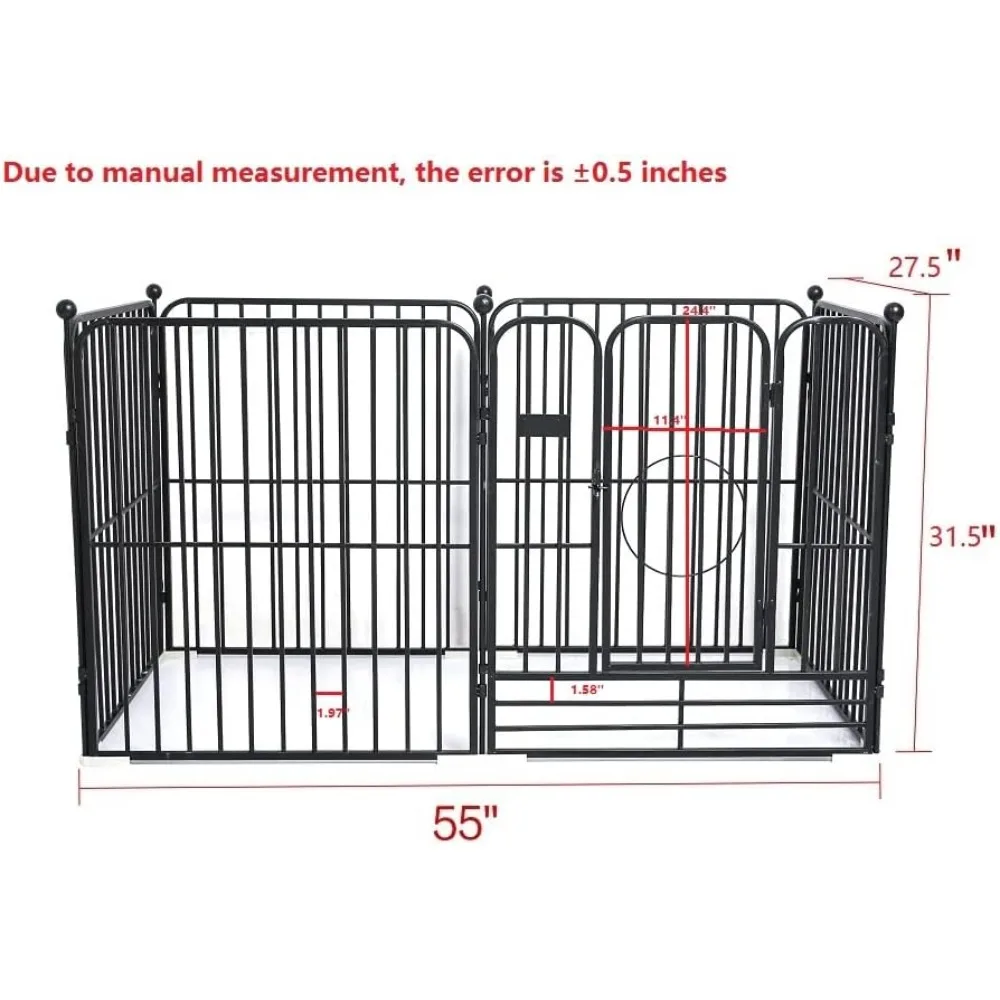 Dog Panel Pet Playpen Pen Bunny Fence Indoor Outdoor Fence Playpen Heavy Duty Exercise Pen Dog Crate Cage Kennel