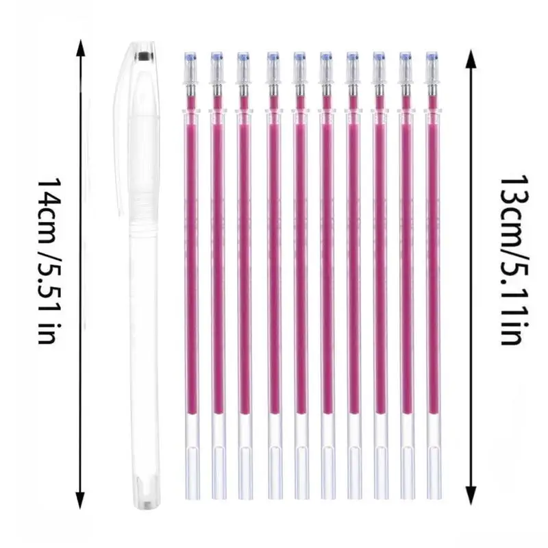 Stofstiften voor het naaien van warmteverdwijnende inktpen met 10 vullingen Patchwork Ambachten Kleermakerij Verdwijnende pennenset op hoge temperatuur