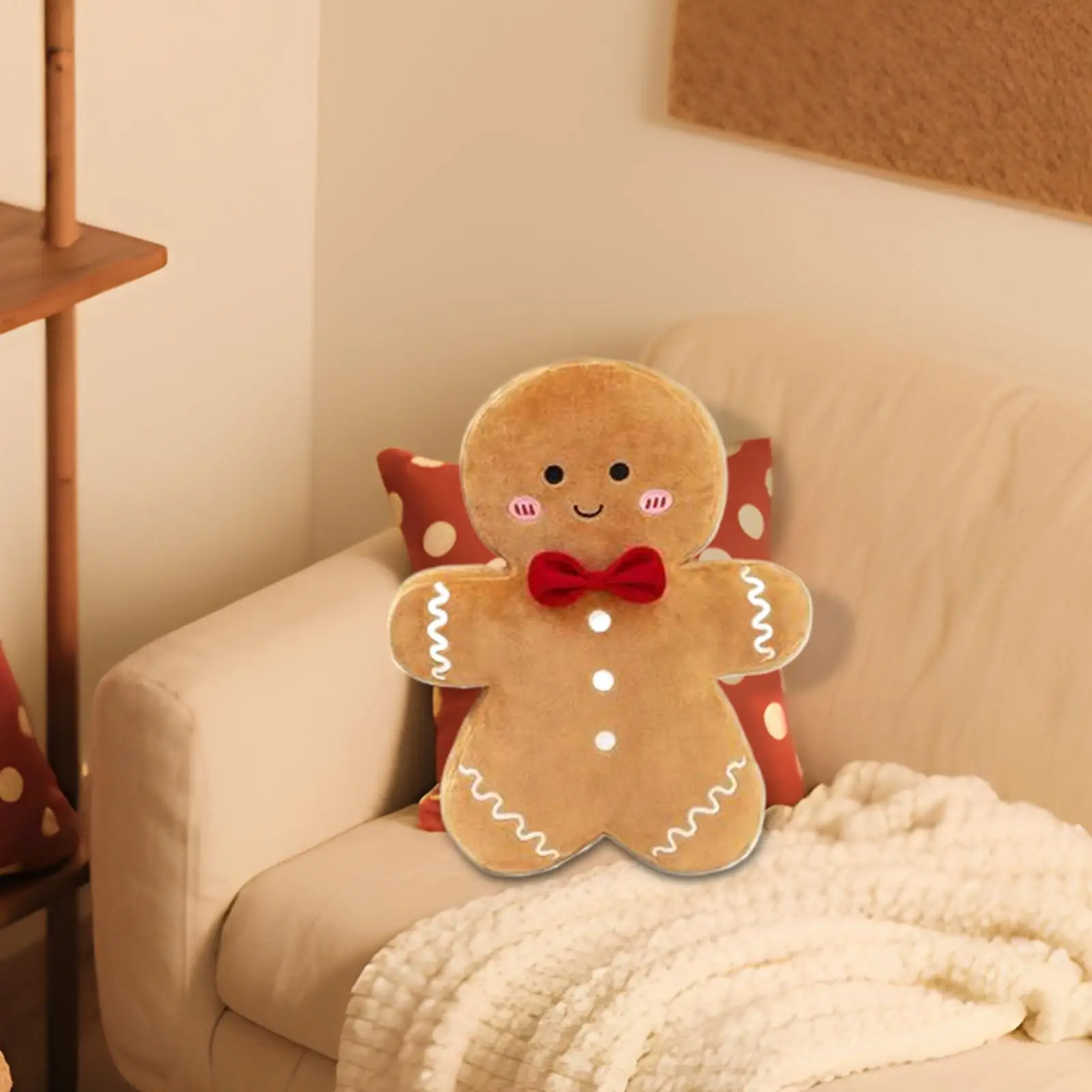 

Stuffed Gingerbread Dolls Indoor Gingerbread Man Plush 14Inch Stuffed Cushion Throw Pillows Decor For Holiday Kids Sofa Living