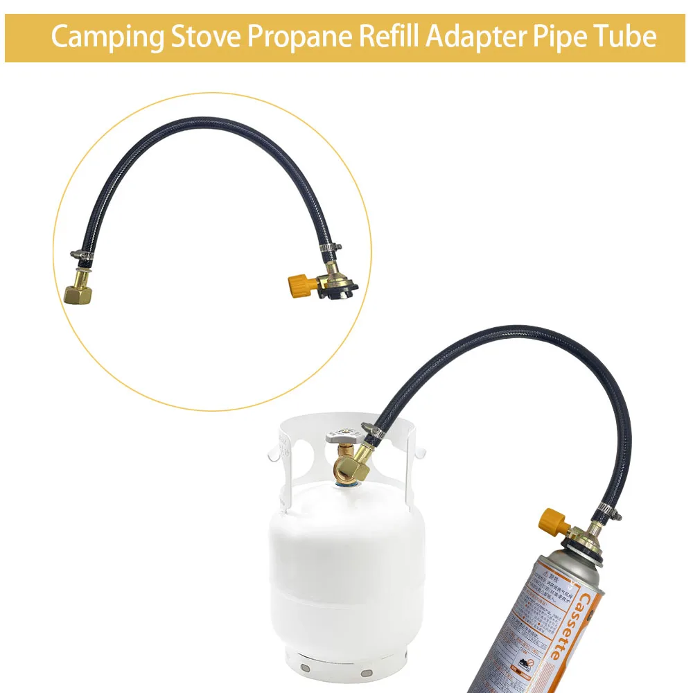 Braided Hose Gas Refill Adapter Leakproof Rubber Gas Refill Pipe Tube Cylinder Convertor Propane Bottle Filling Tank Coupler