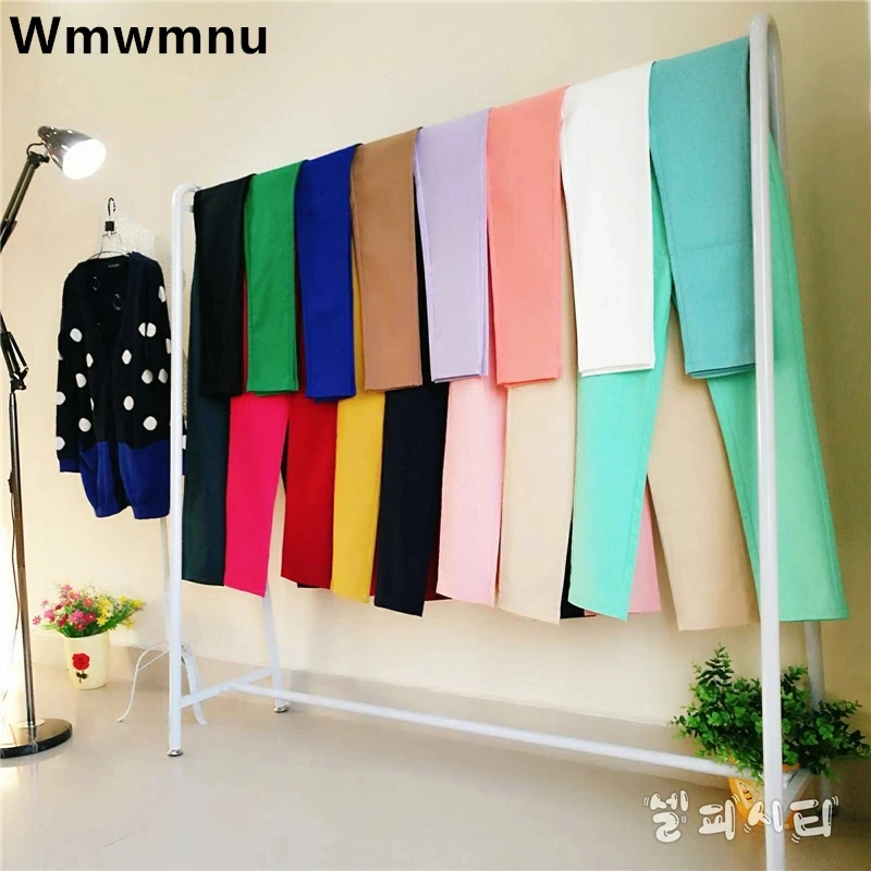 Casual Office Ankle-length 90cm Pants Women Oversized 4xl Slim Pantalones Mid Waist Candy Color Pencil Sweatpants New Trousers