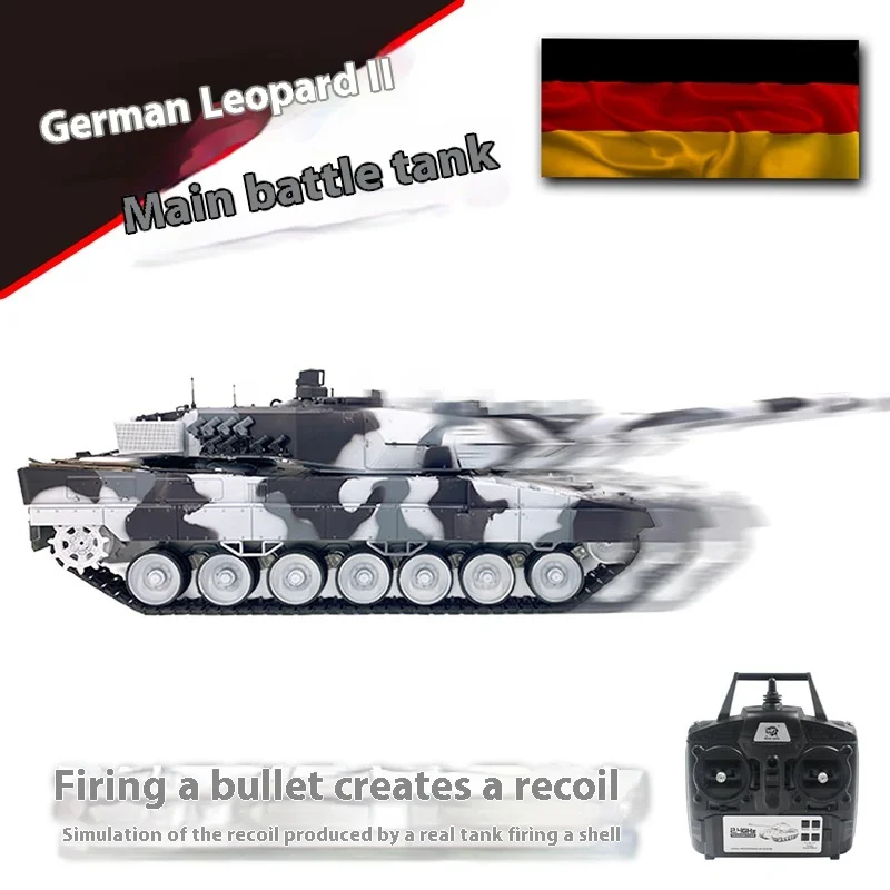 Henglong Ku Bingke German Leopard 2.4g 2a6 Full Scale Electric Remote Control Tank Smoke Military Model For Man Children'S Gift