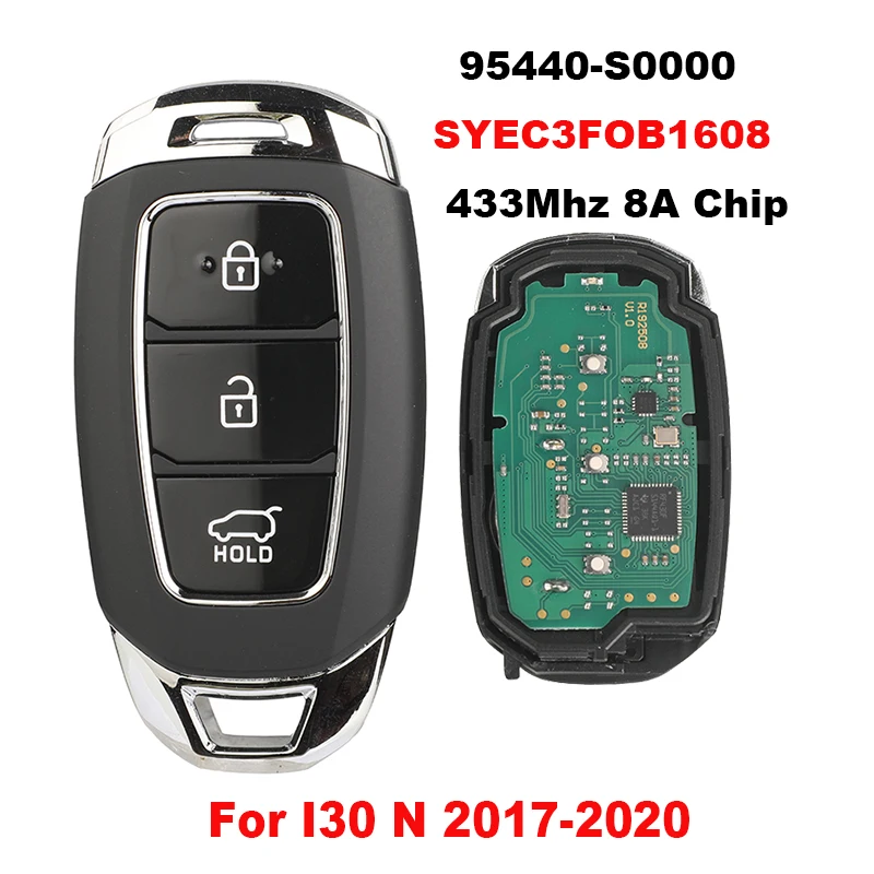 

Jingyuqin дистанционный ключ от автомобиля 433 МГц 8A для Hyundai I30 N 2017 2018 2019 2020 умный брелок без ключа SYEC3FOB1608 95440-S0000