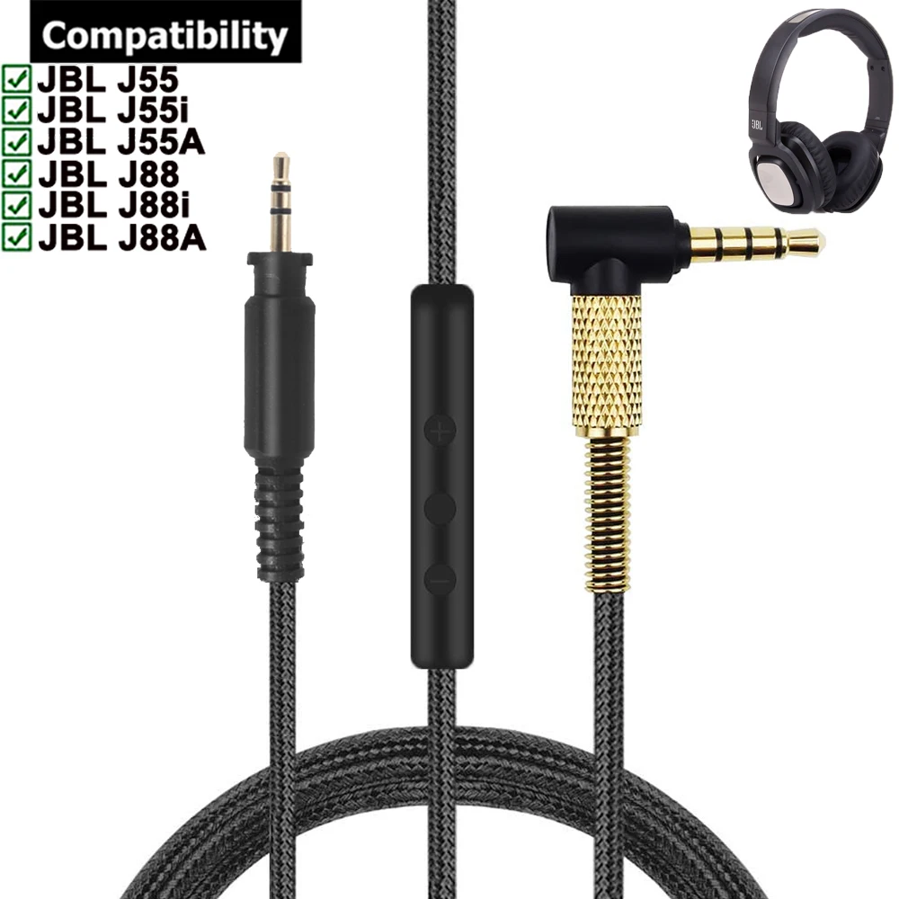 OFC 2,5 мм сменный стерео аудио нейлоновый плетеный кабель удлинитель музыкальный шнур провод для наушников JBL J55 J55i J55A J88 J88i J88A