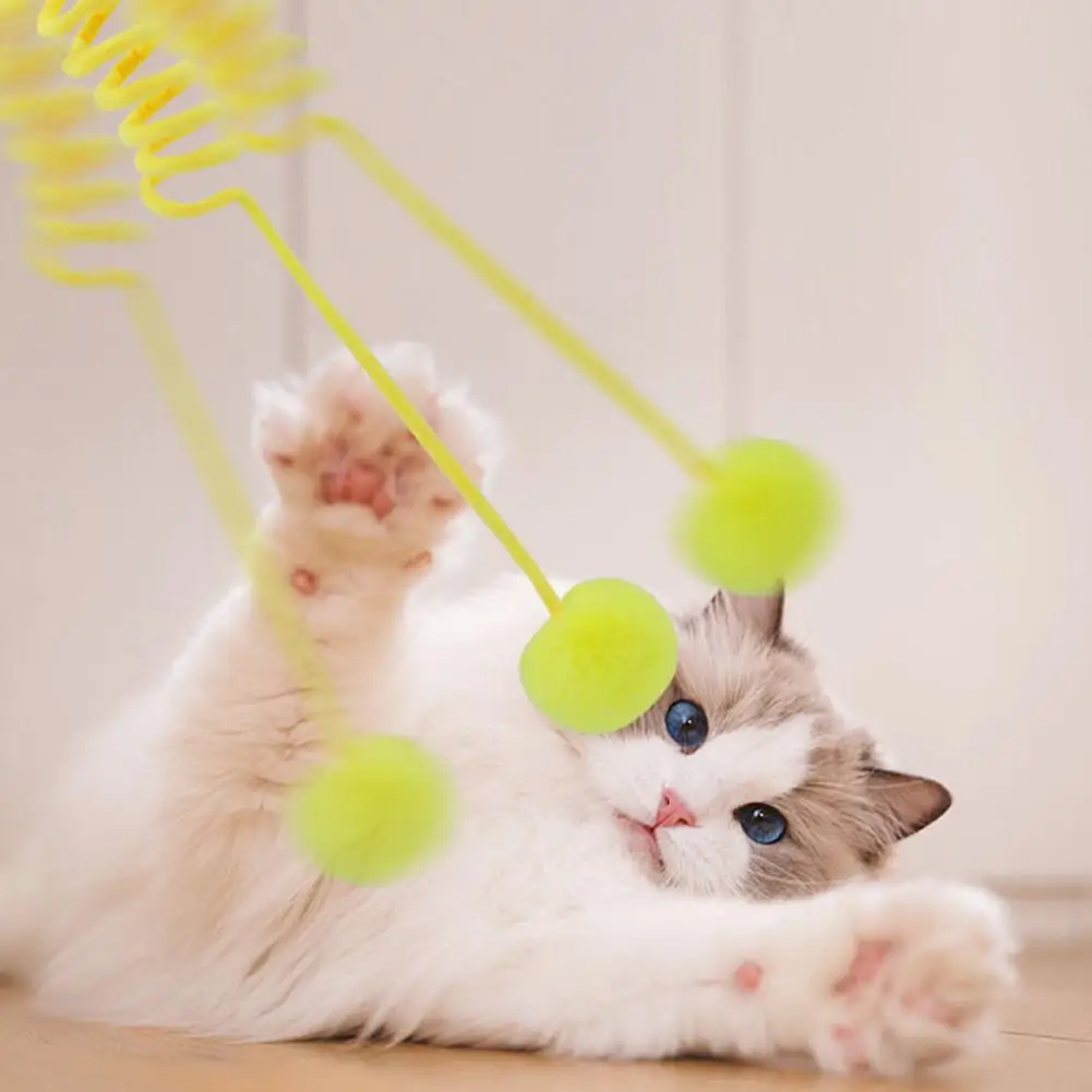 Interactive Cat Toy Funny Cat Stick Plush Spring Ball Self-Hey Hanging Door Kitten Toy Cats Kittens Play Training Toys Supplies