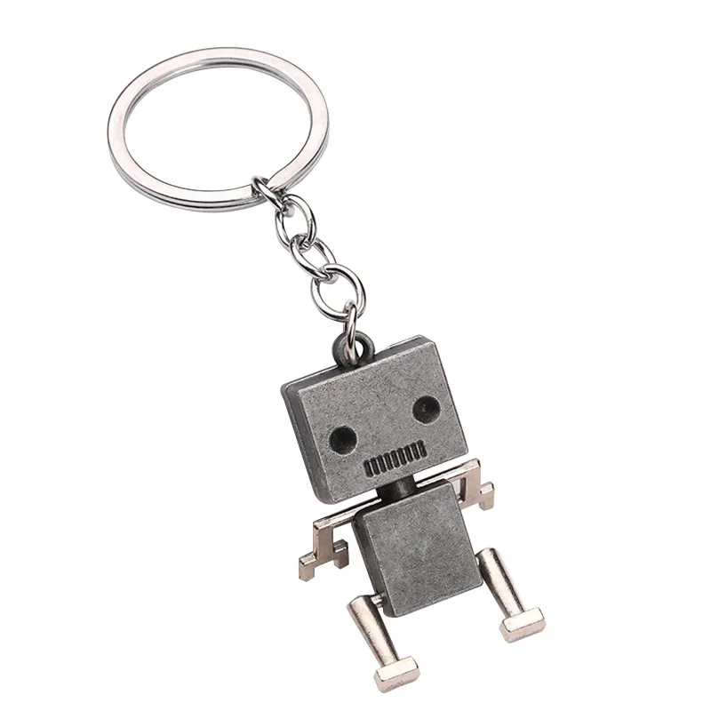 Creatieve beweegbare robot sleutelhanger Retro eenvoudige schattige cartoon hanger sleutelhanger ketting 1/3pc - afbeelding 2