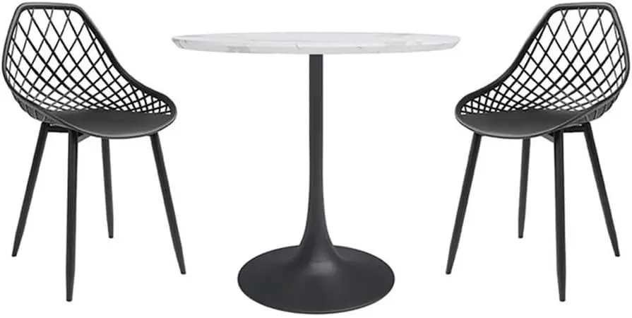 Kurv Cafe Dining Set, Branco, Preto