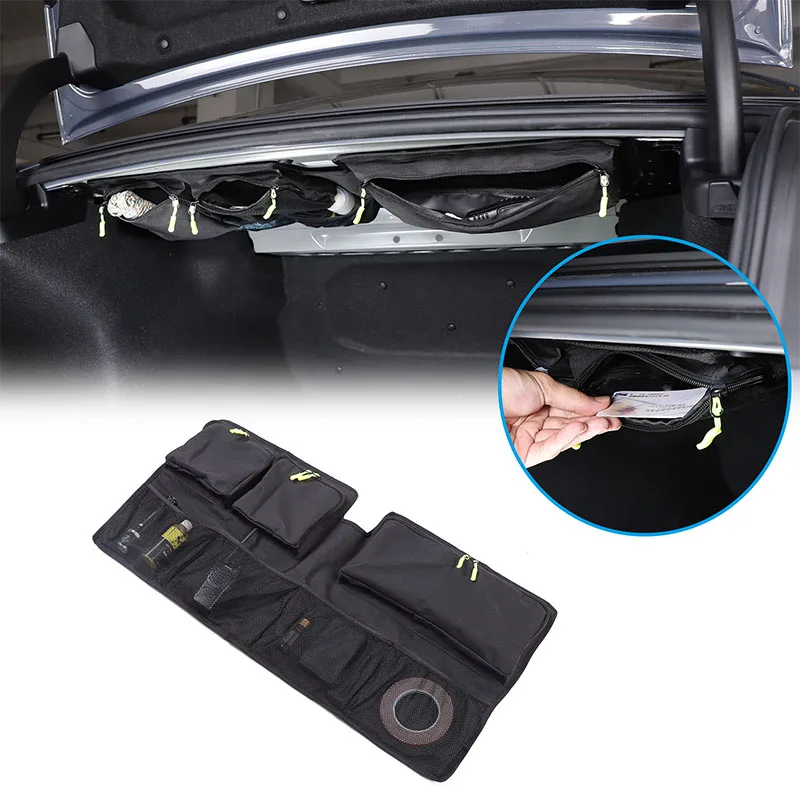 For BMW 5 Series G60 2024+ Car Organizer Trunk Storage Bag Pocket Cover Stowing Tidying Interior Accessories