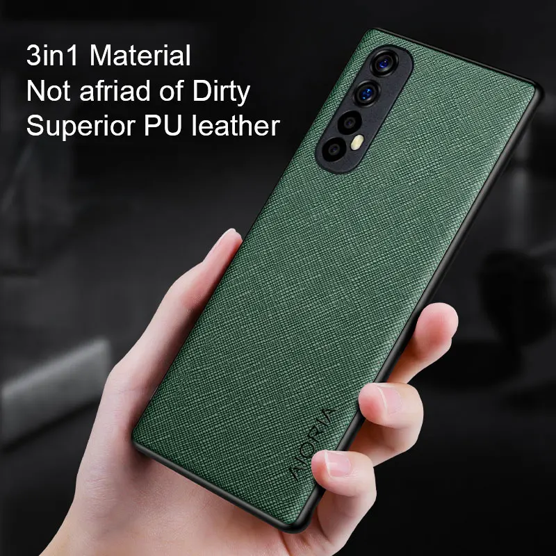 Luxury leather phone case for Oppo realme narzo 30 4G 5G funda with cross pattern
