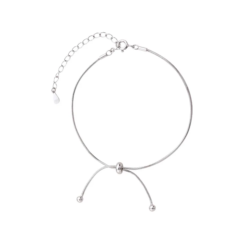 Women's 925 Sterling Silver Simple Style Personalized Charm Anklet