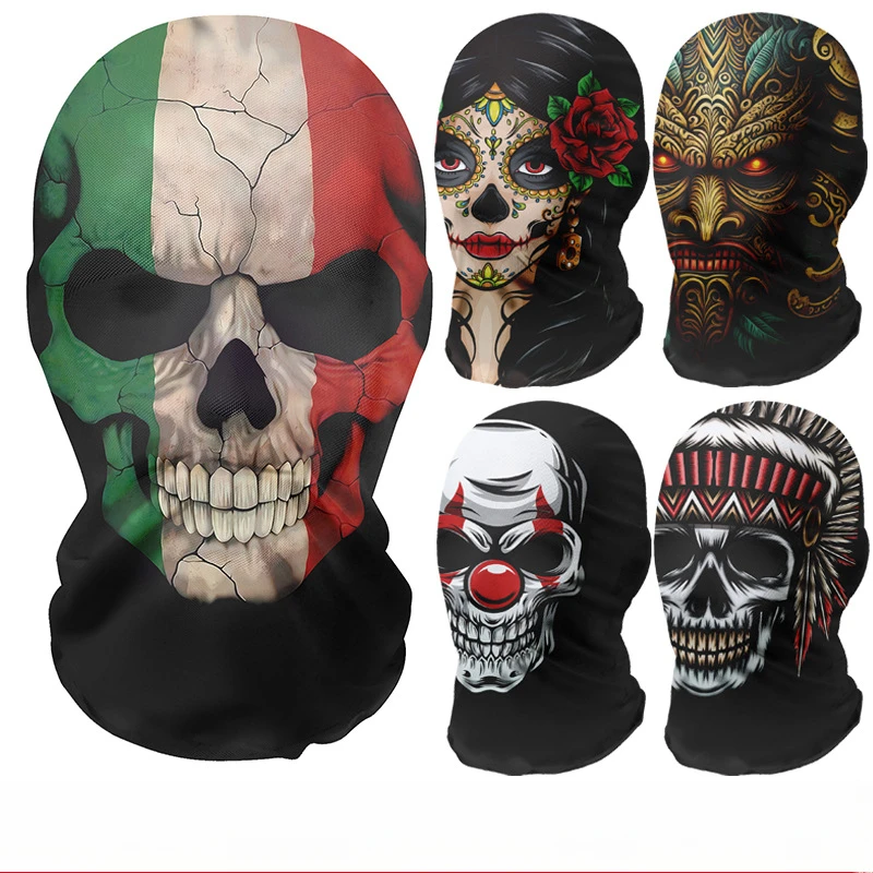 

Motorcycle Cycling Skull Full Face Mask 3D Printed Balaclava Men Women Hiking Camping Hunting Cap Neck Head Face Cover